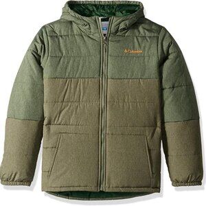 Columbia Kids Youth XS Two-Tone Green Puffer Jacket | Water-Resistant | Unisex